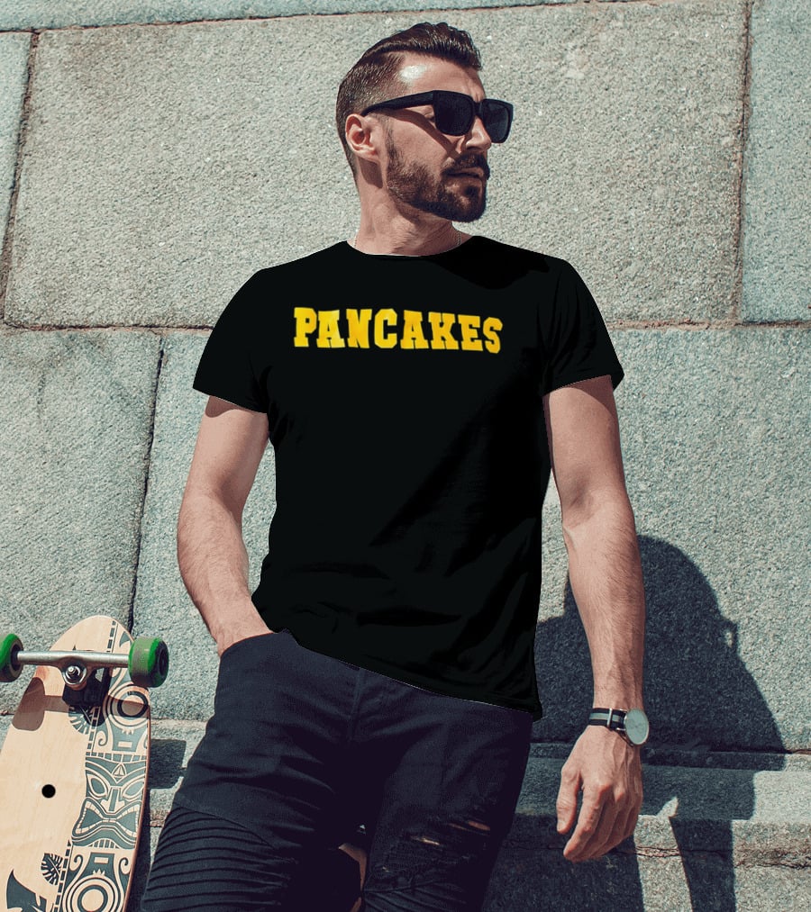 Pancakes Breakfast Food Lover Retro Yellow T-Shirt