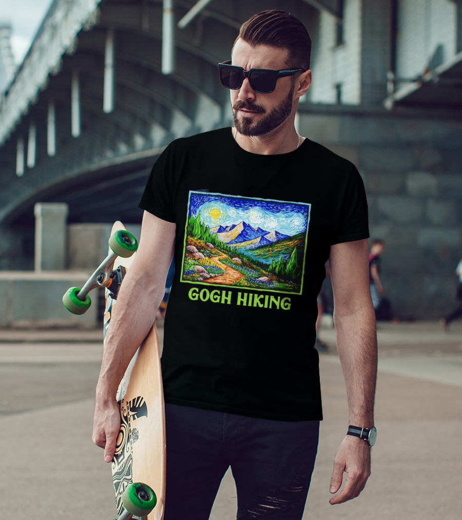 Van Gogh Starry Night Hiking Adventure T-Shirt