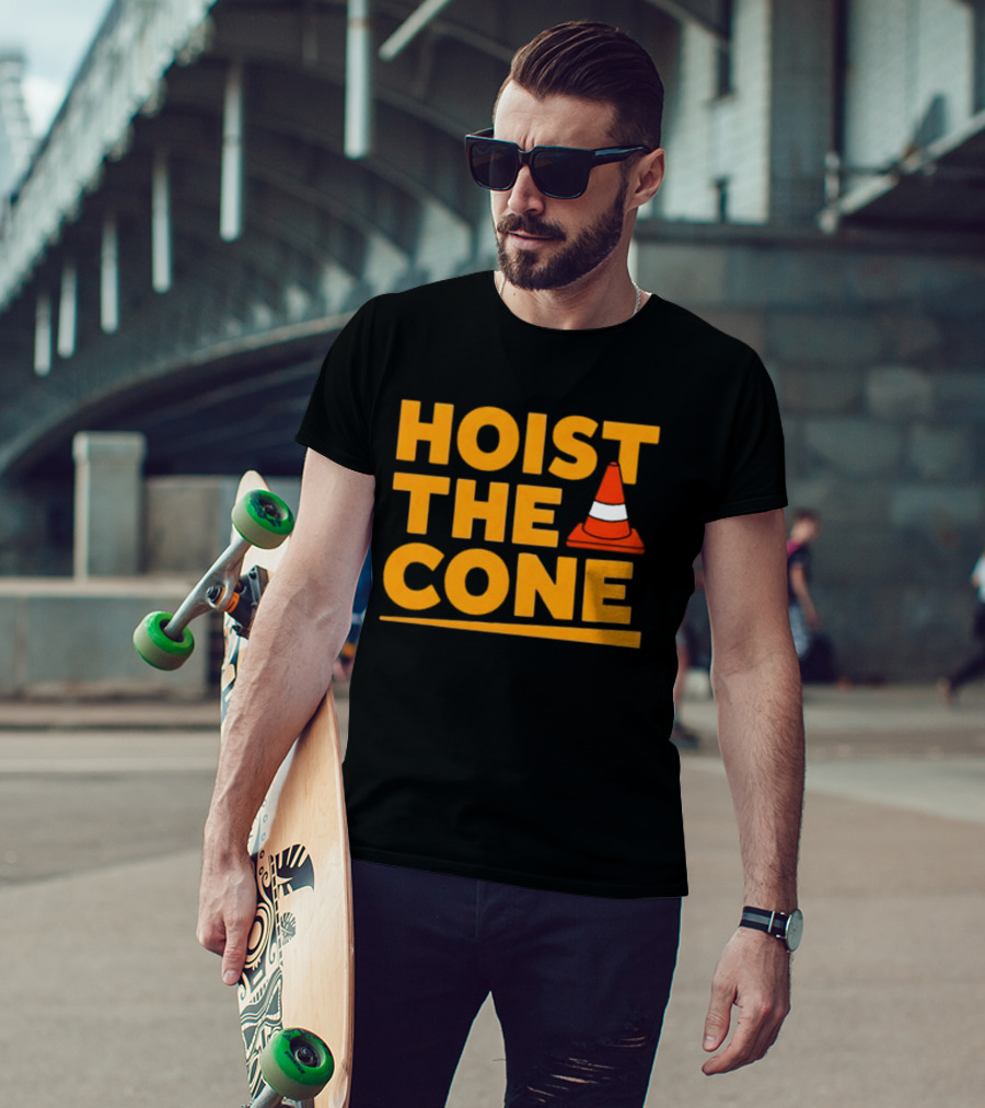 Pittsburgh Pride Hoist The Cone Traffic Cone Humor T-Shirt