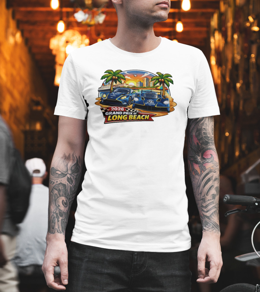 2026 Aston Martin Racing Valkyrie Grand Prix Of Long Beach Sunset Scene T-Shirt