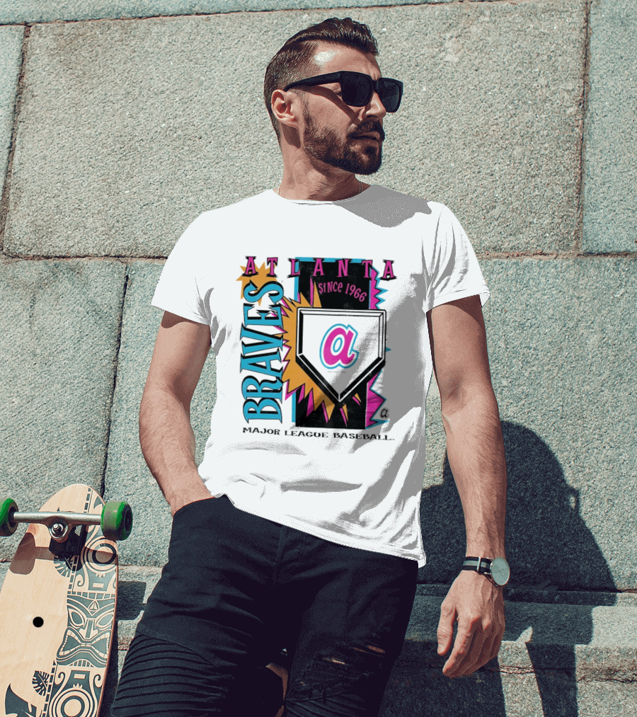 Atlanta Braves Major League Baseball Cooperstown Neon Field Since 1966 T-Shirt