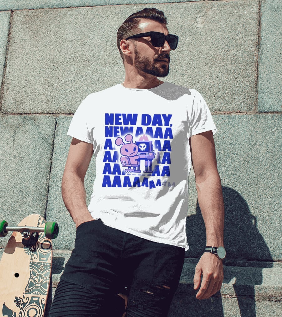 New Day New AAAAA Bunny Computer Screen T-Shirt