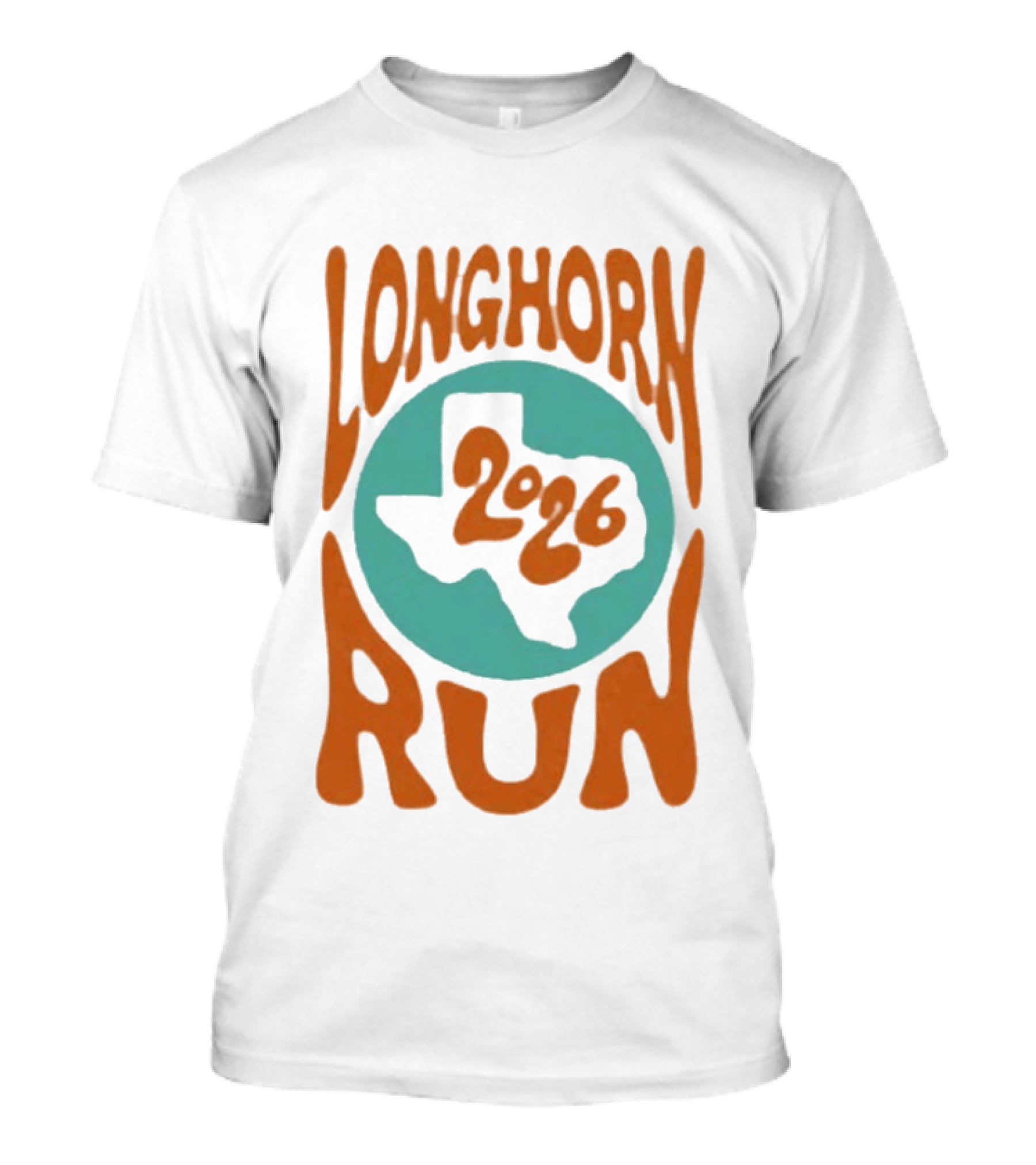 Texas Longhorn Run 2026 Event Logo With State T-Shirt