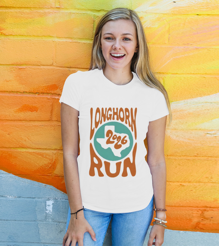 Texas Longhorn Run 2026 Event Logo With State T-Shirt
