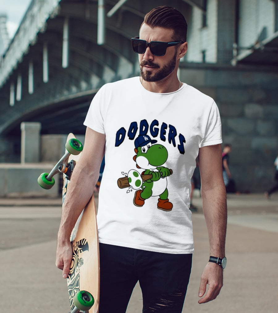 Los Angeles Dodgers Yoshi Baseball Batting Egg T-Shirt