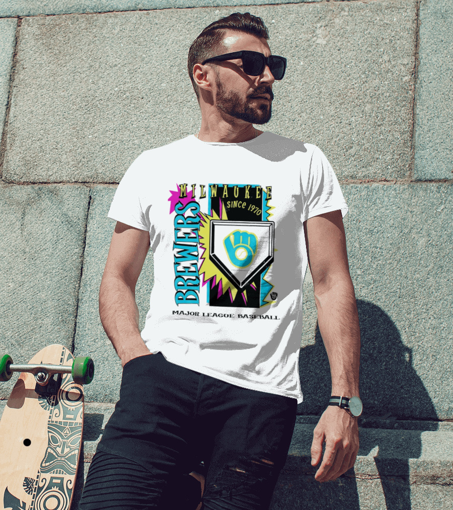 Milwaukee Brewers Major League Baseball Cooperstown Neon Since 1970 T-Shirt