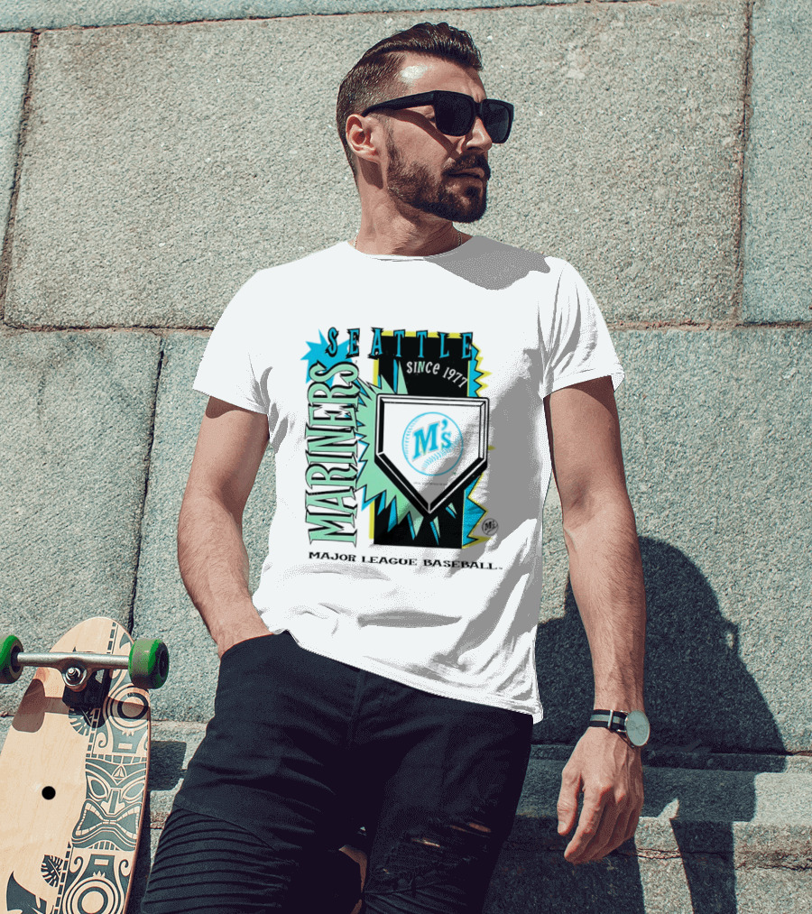Seattle Mariners Cooperstown Neon Field Major League Baseball Since 1977 T-Shirt