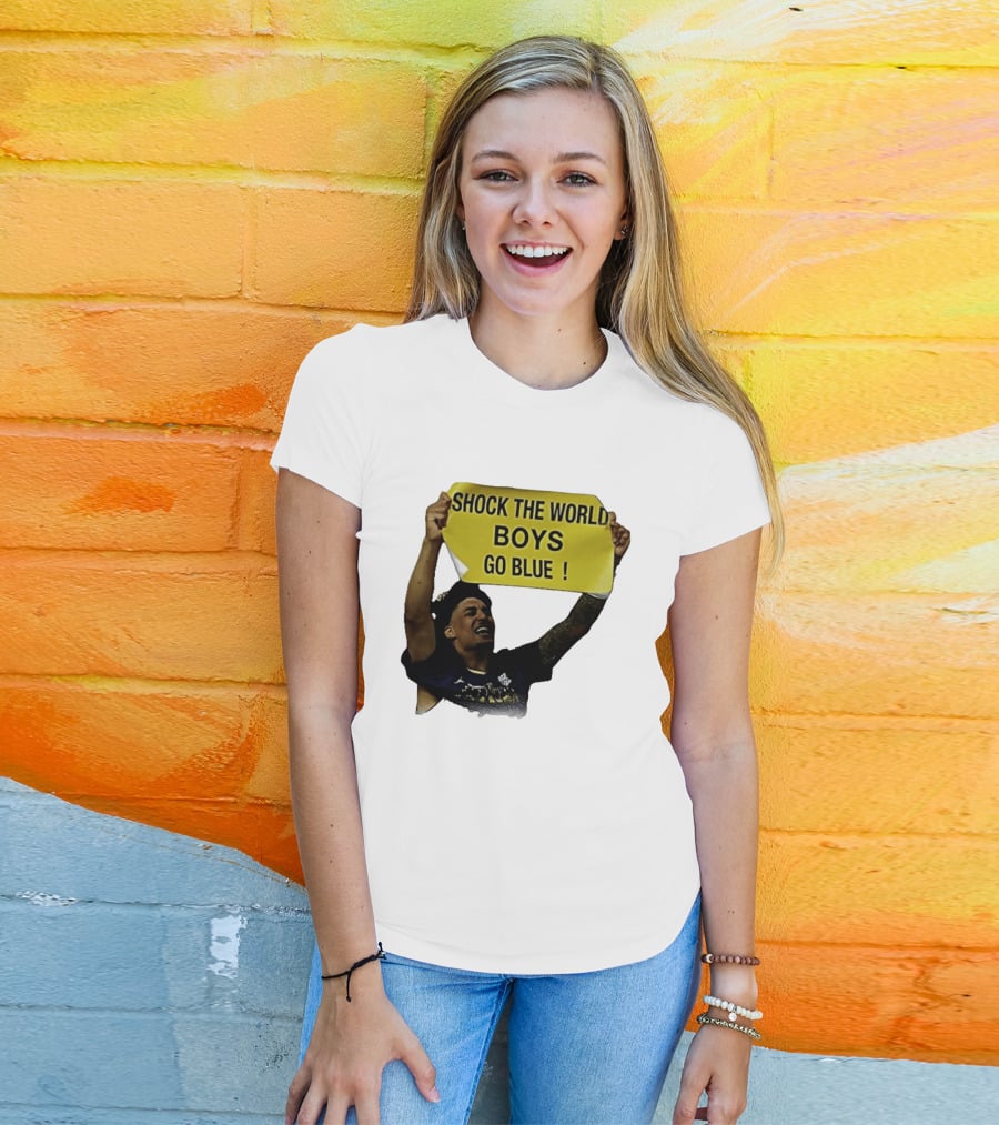 Shock The World Boys Go Blue Michigan Wolverines Basketball 2026 T-Shirt