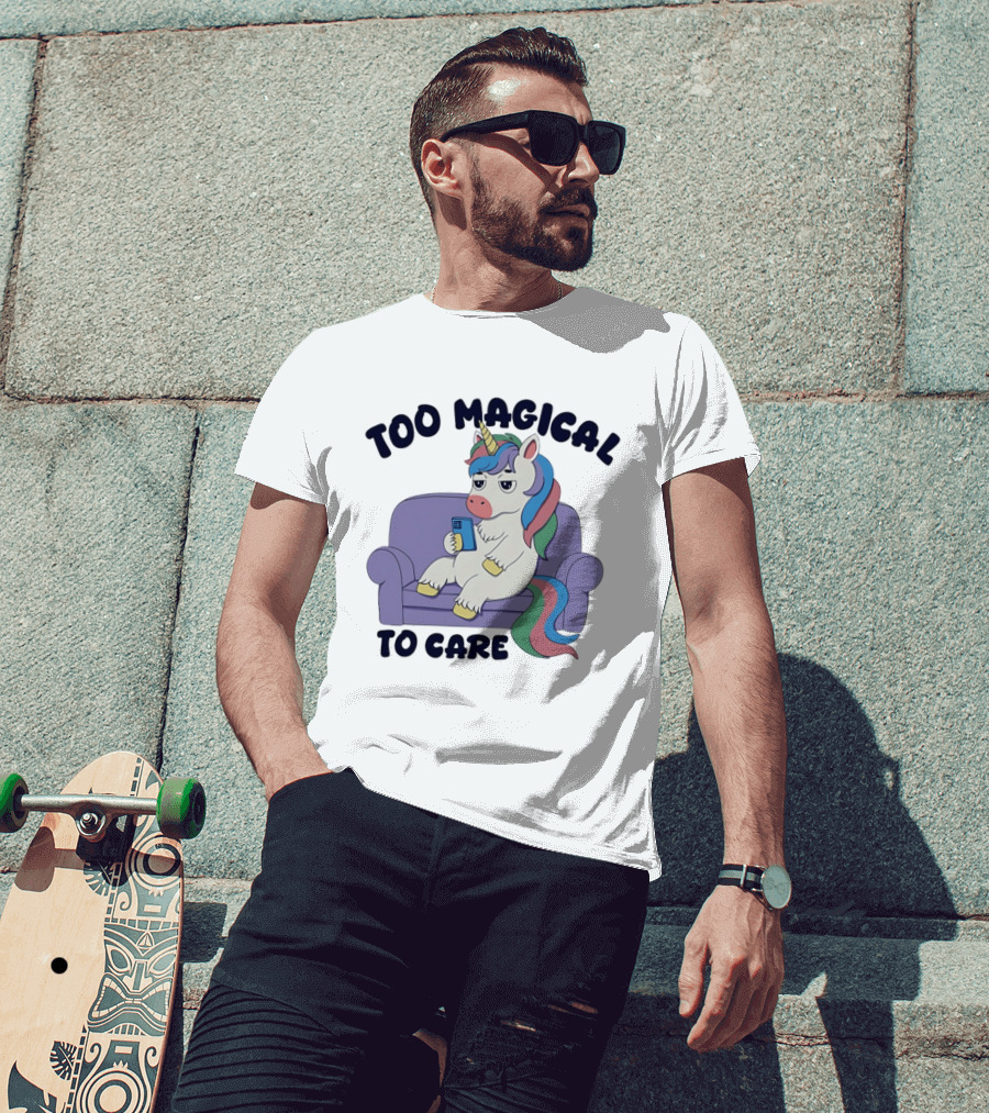 Too Magical To Care Unicorn Couch Smartphone T-Shirt