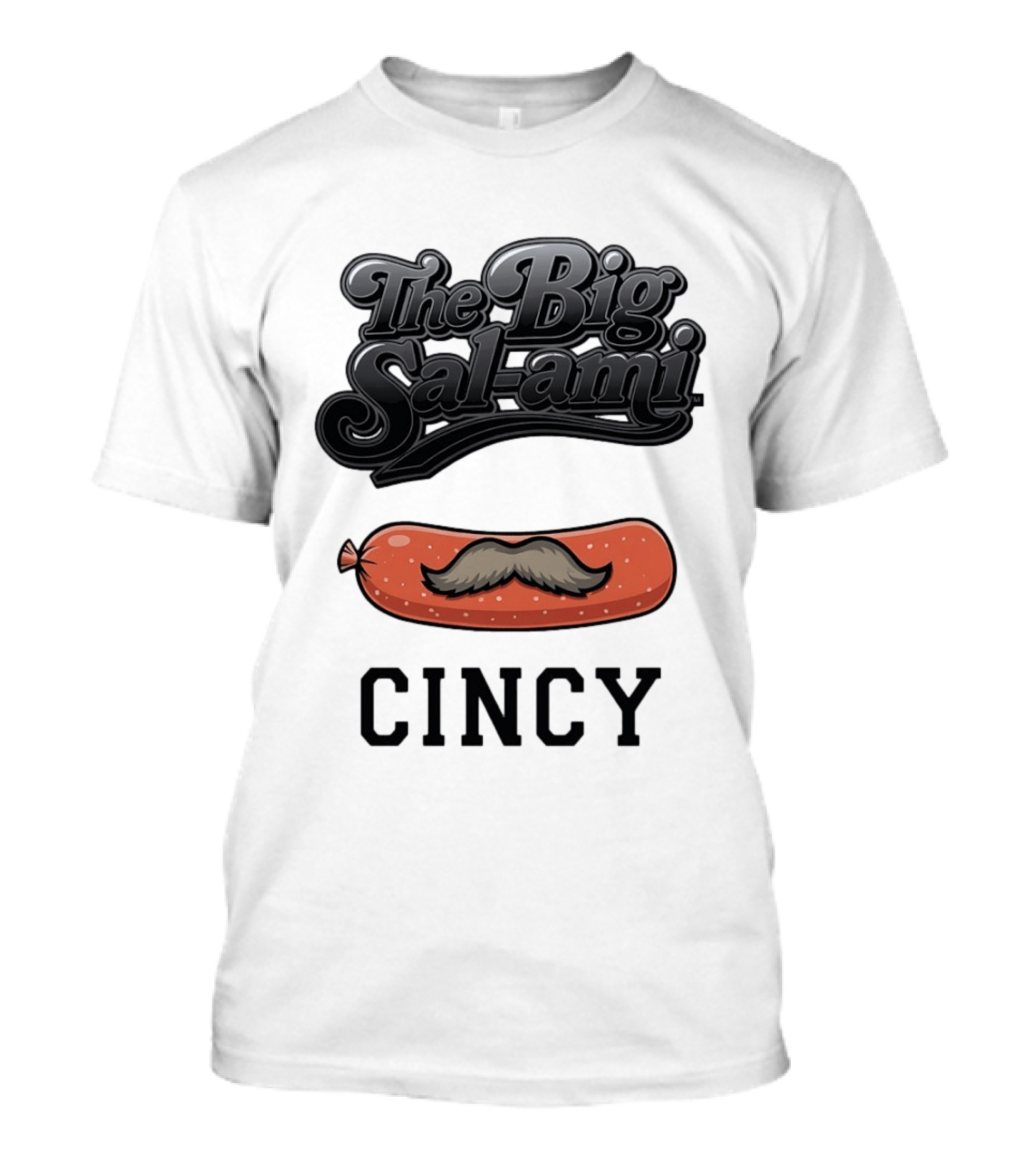 The Big Salami Cincy Mustache T-Shirt