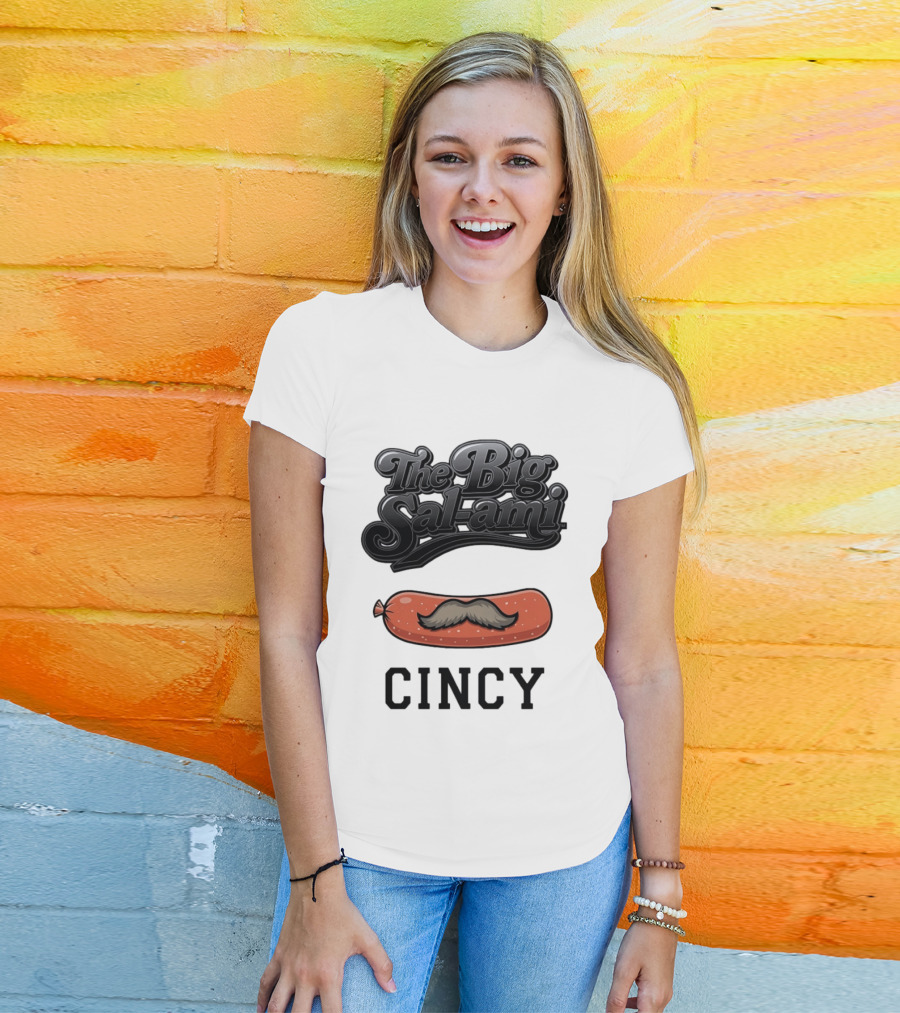 The Big Salami Cincy Mustache T-Shirt