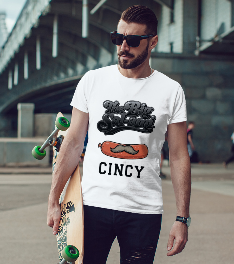The Big Salami Cincy Mustache T-Shirt