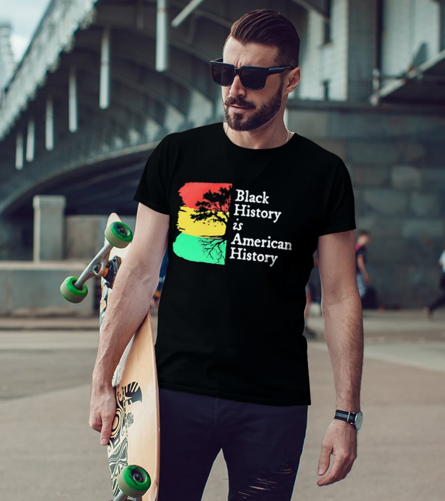 Black History Is American History Ghana Flag T-Shirt