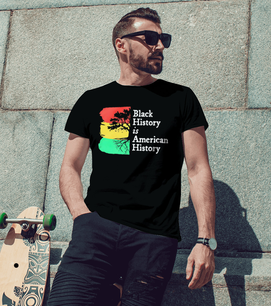 Black History Is American History Ghana Flag T-Shirt