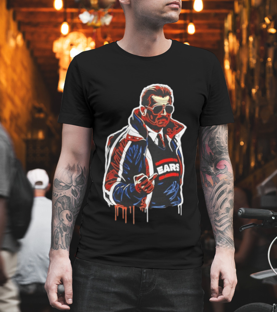 Mike Ditka Chicago Bears Coach Middle Finger Ears T-Shirt