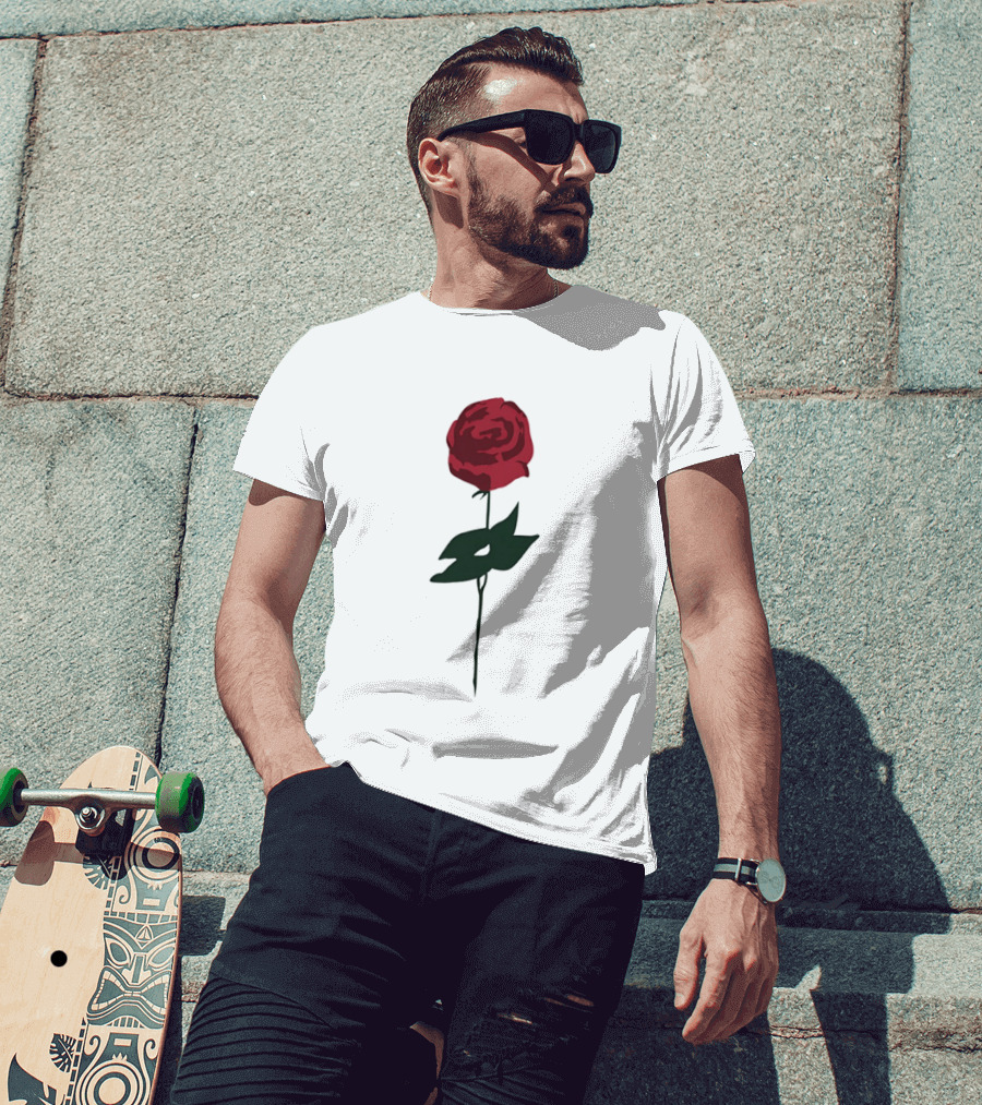 RJ Decker Catherine Delacroix Red Rose Botanical T-Shirt
