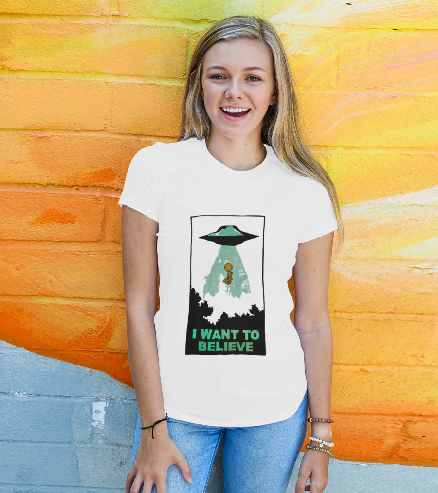The X Files UFO I Want To Believe NBA Championship Trophy T-Shirt