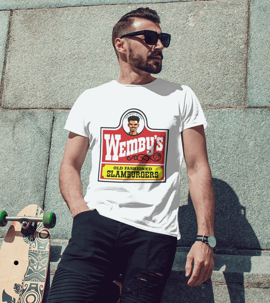 Wemby's Old Fashioned Slamburgers Spurs Basketball Cook T-Shirt
