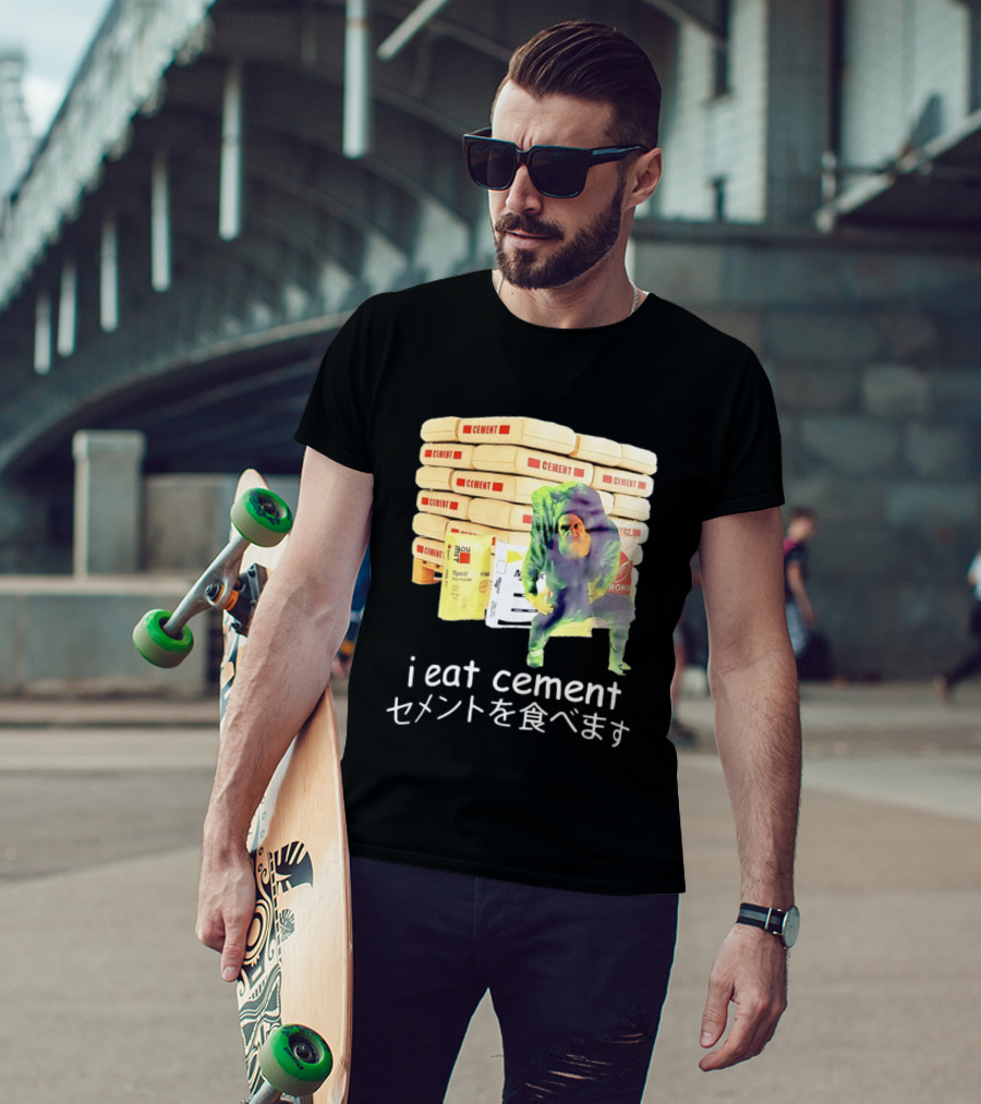 I Eat Cement Cement Bags Stack Monster T-Shirt