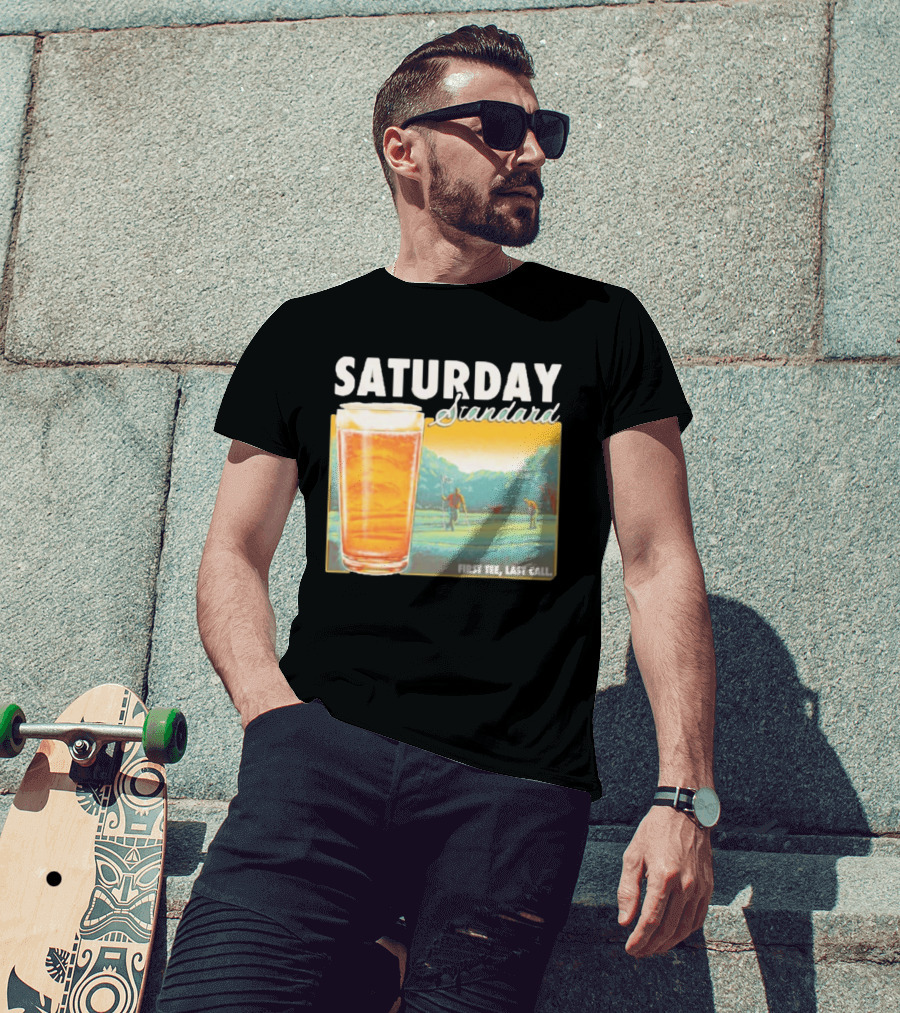 Saturday Standard First Last Call Golf And Beer Scene T-Shirt