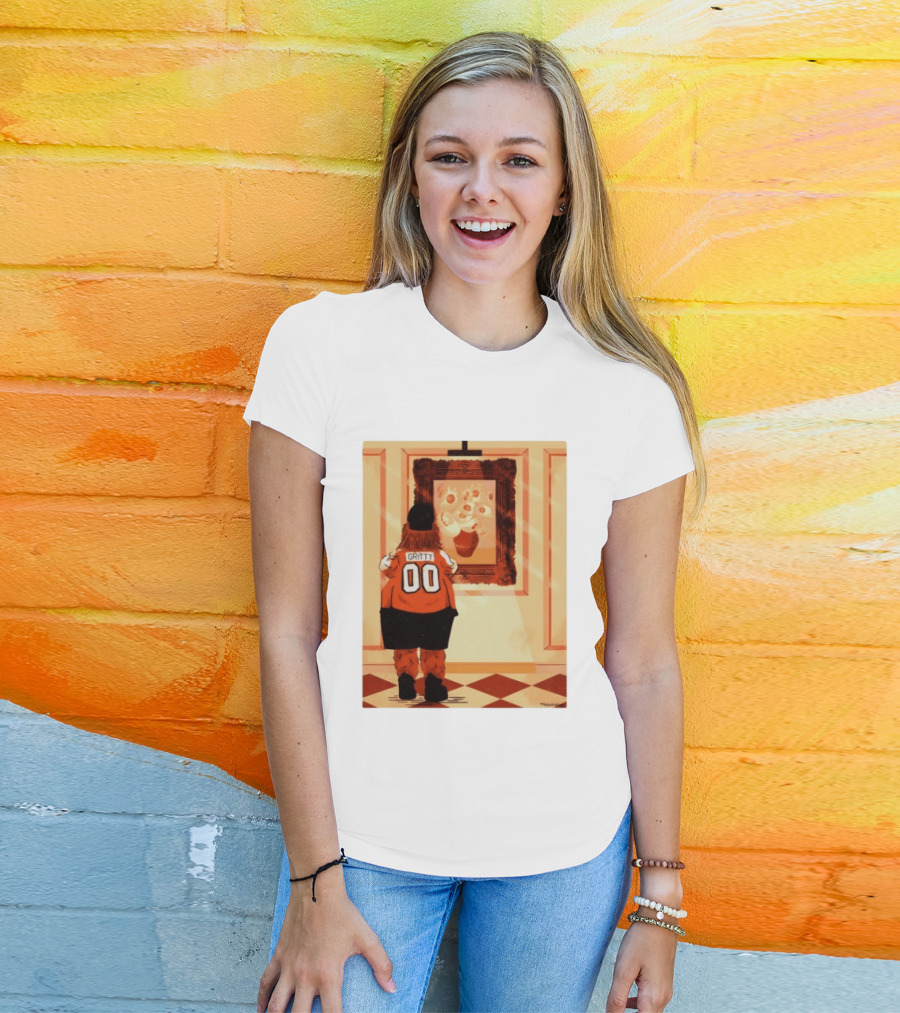 Gritty Philadelphia Flyers Meets Vincent Van Gogh Sunflowers Museum Exhibit T-Shirt