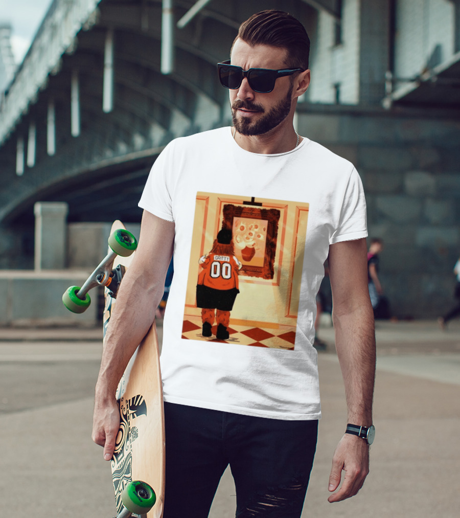 Gritty Philadelphia Flyers Meets Vincent Van Gogh Sunflowers Museum Exhibit T-Shirt