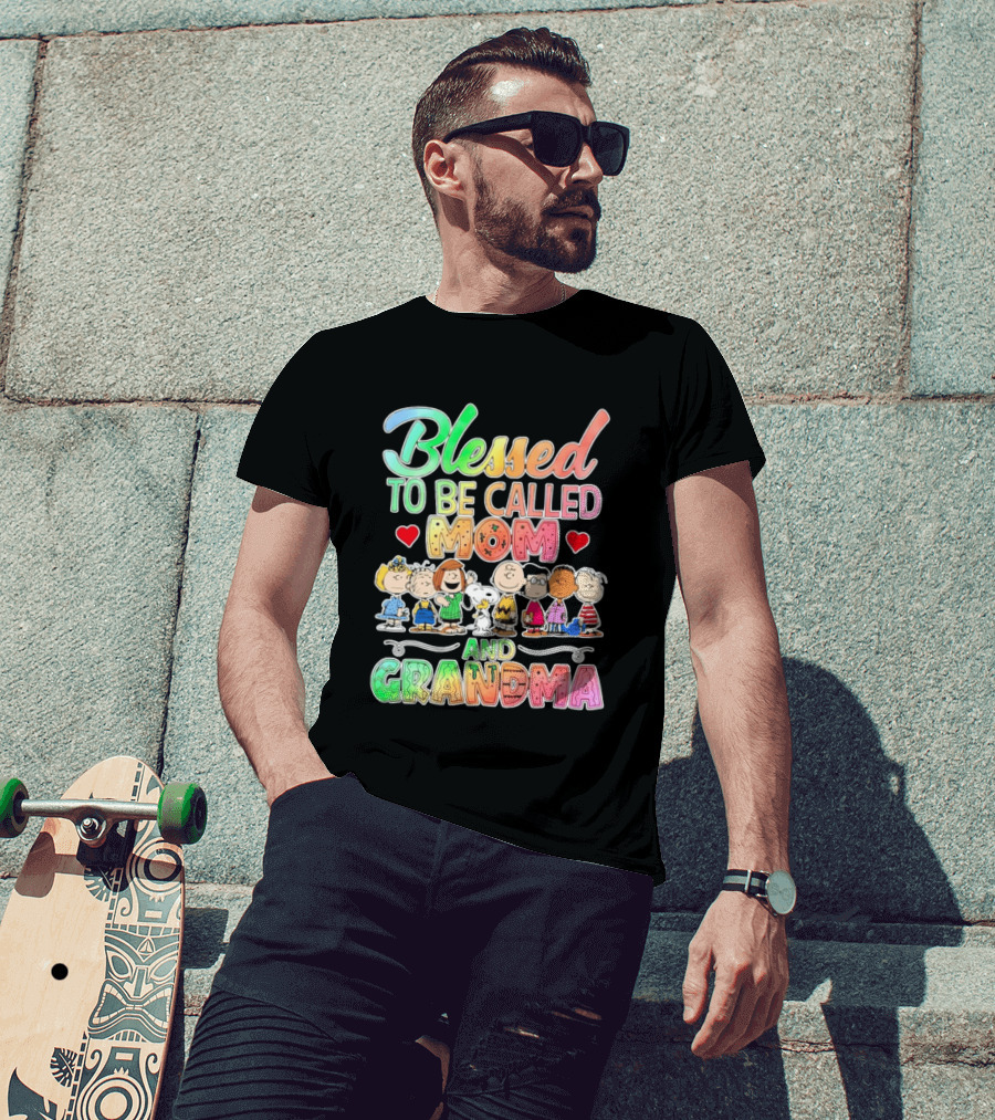 Blessed To Be Called Mom And Grandma Peanuts Characters T-Shirt