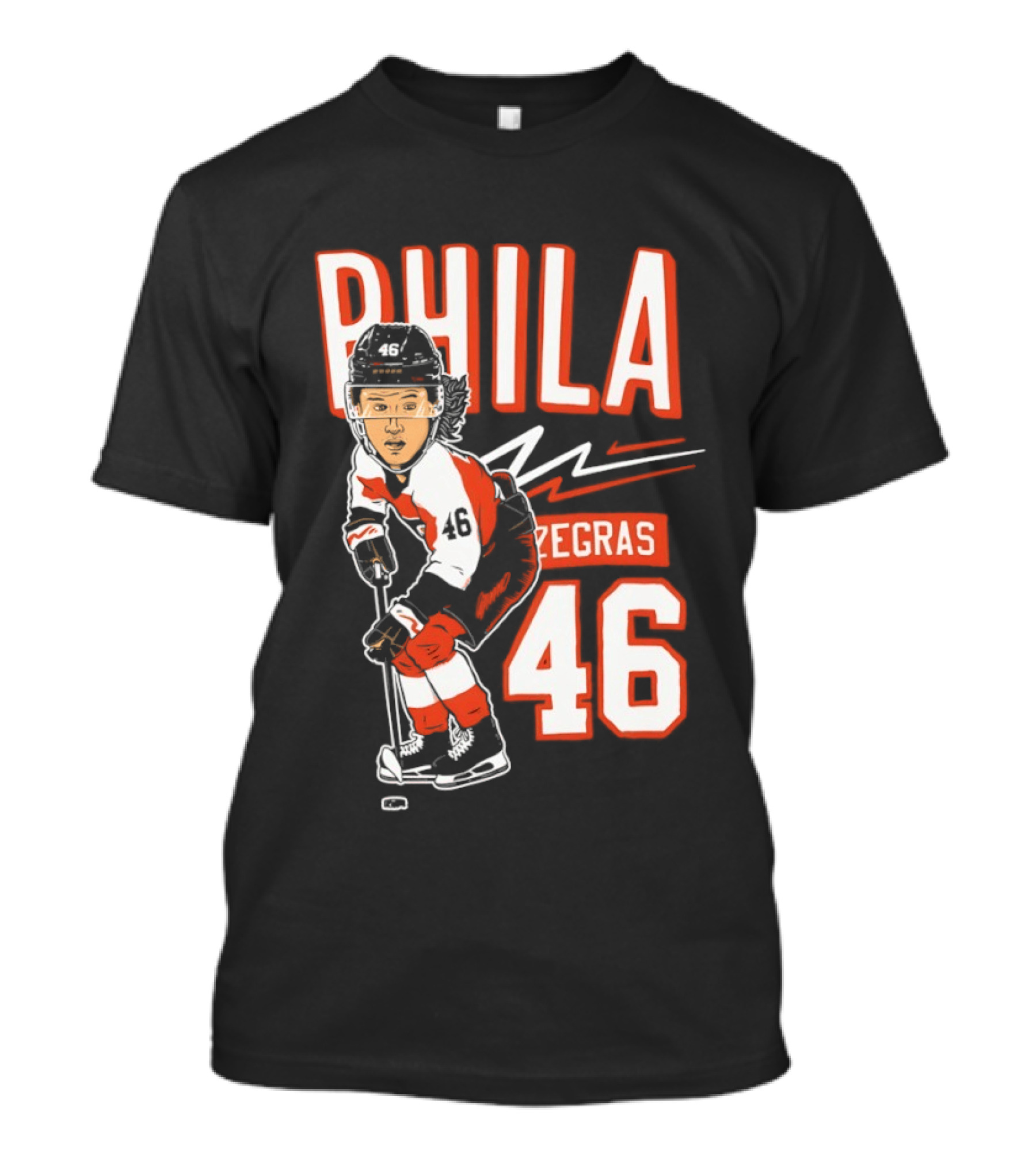 Phila Zegras 46 Caricature Philadelphia Flyers NHL Hockey 2026 T-Shirt