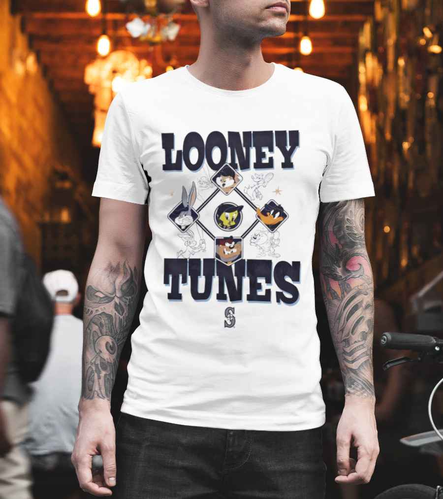 Seattle Mariners Looney Tunes Characters Collaboration T-Shirt