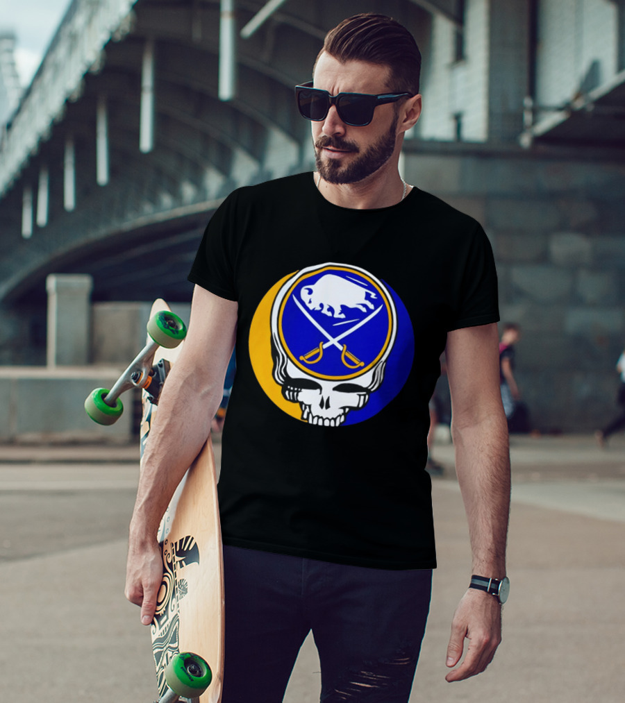 Buffalo Sabres Grateful Dead Steal Your Face Hockey 2026 Collaboration T-Shirt