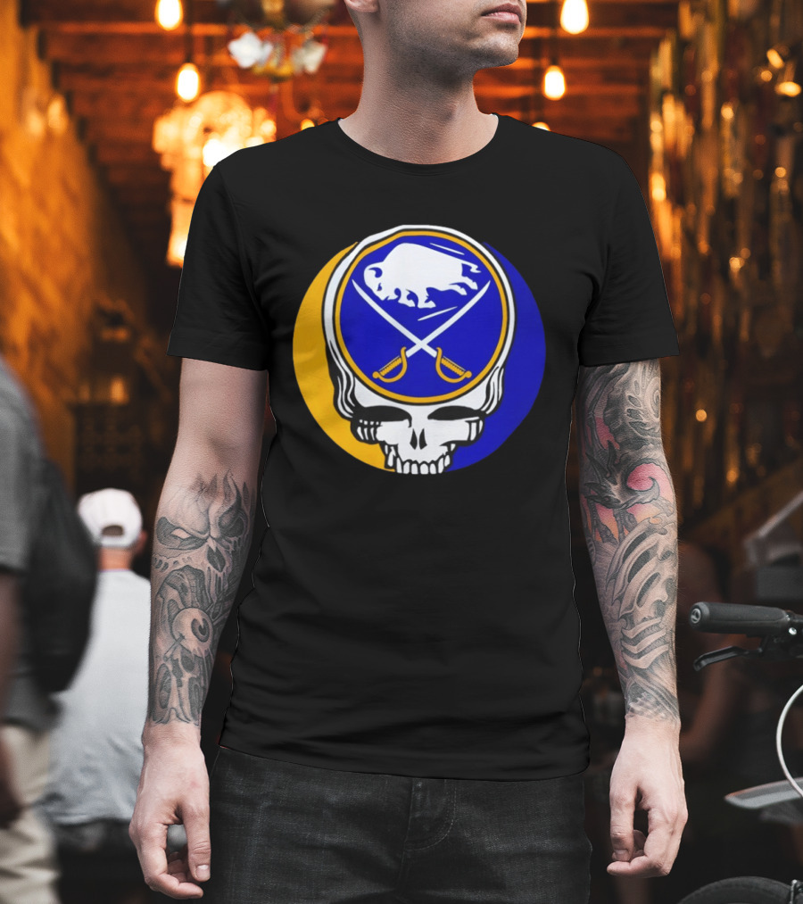 Buffalo Sabres Grateful Dead Steal Your Face Hockey 2026 Collaboration T-Shirt