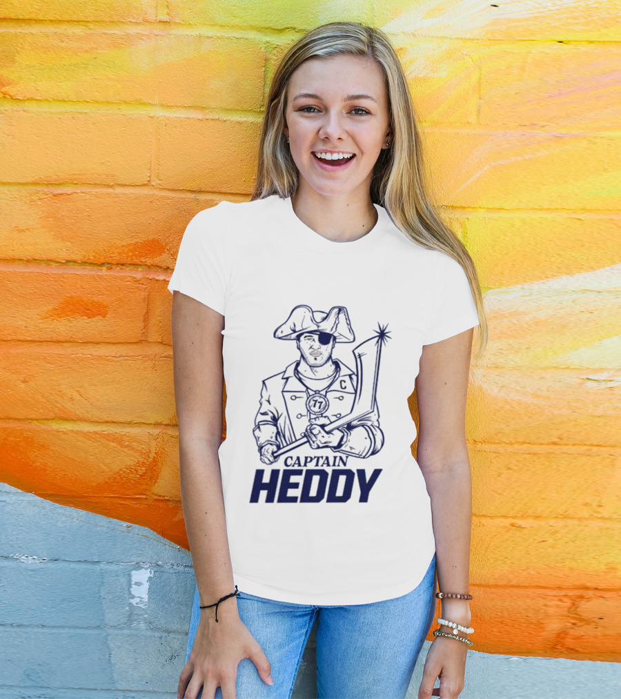 Captain Heddy C Logo Pirate Eye Patch Sword T-Shirt