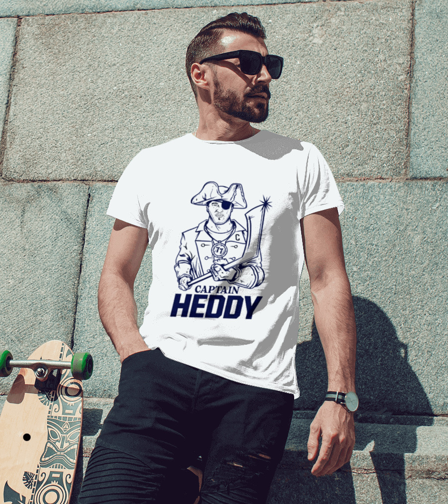 Captain Heddy C Logo Pirate Eye Patch Sword T-Shirt