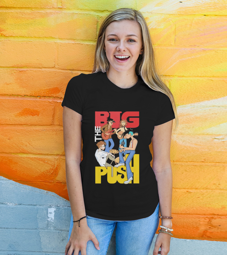 The Big Push Band Colorful Animation With Musical Instruments T-Shirt