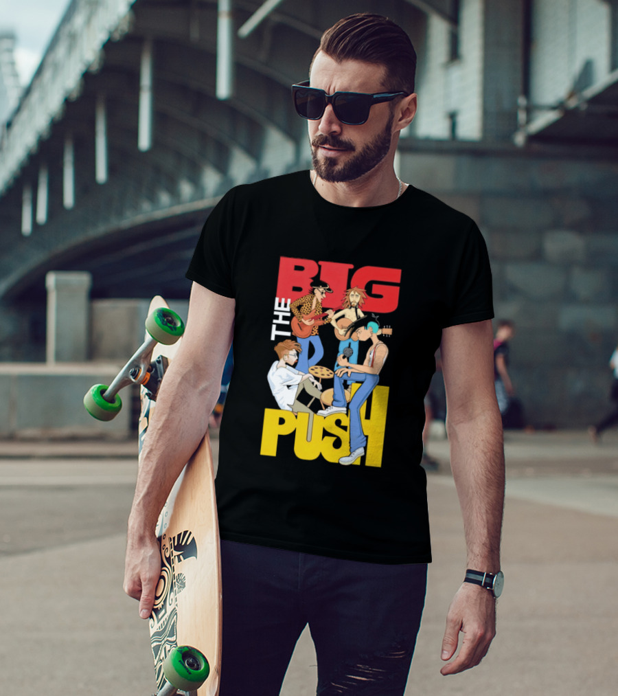 The Big Push Band Colorful Animation With Musical Instruments T-Shirt