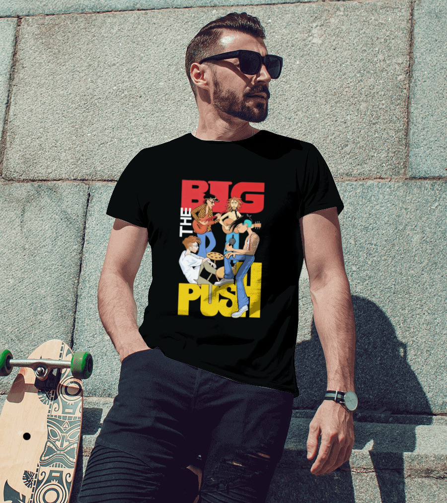 The Big Push Band Colorful Animation With Musical Instruments T-Shirt