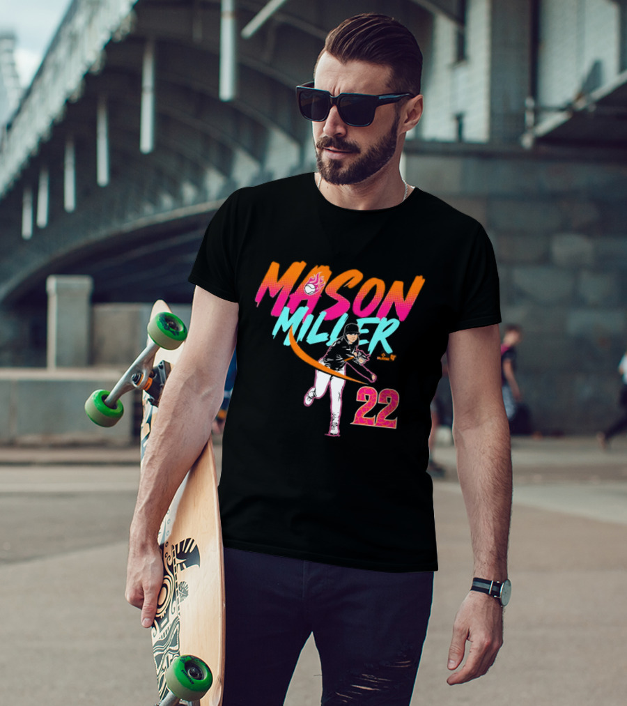 Mason Miller 22 Flaming Baseball Pitcher City Edition T-Shirt