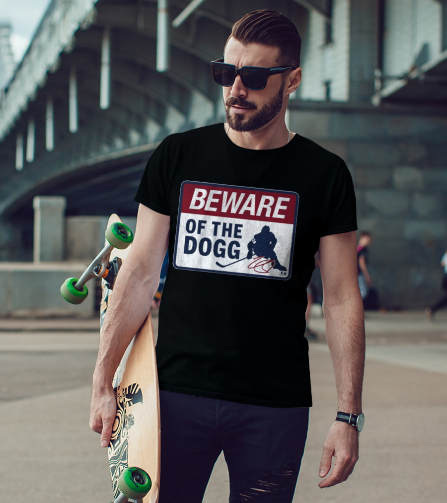 Beware Of The Dogg Hockey Silhouette Number 29 Nathan MacKinnon Signature T-Shirt