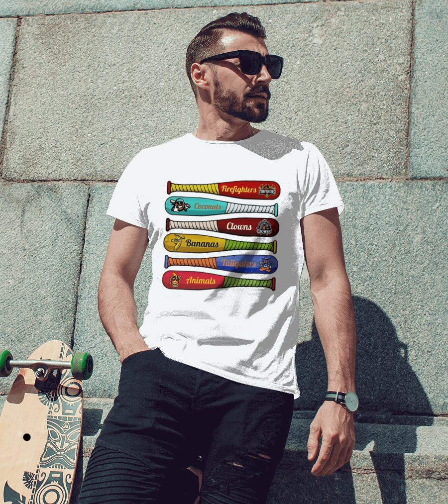 Firefighters Coconuts Clowns Bananas Tailgaters Animals Baseball Bats T-Shirt