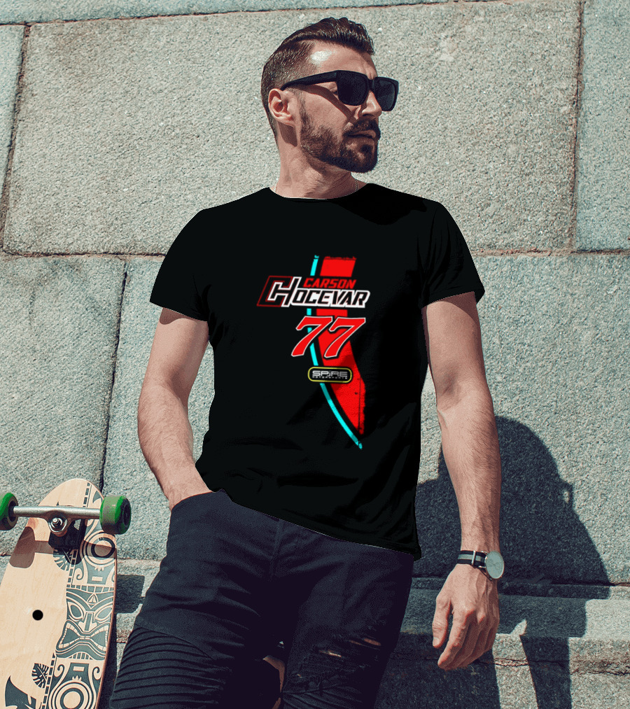 Carson Hocevar 77 Red Blue Spire Motorsports Nascar 2026 T-Shirt