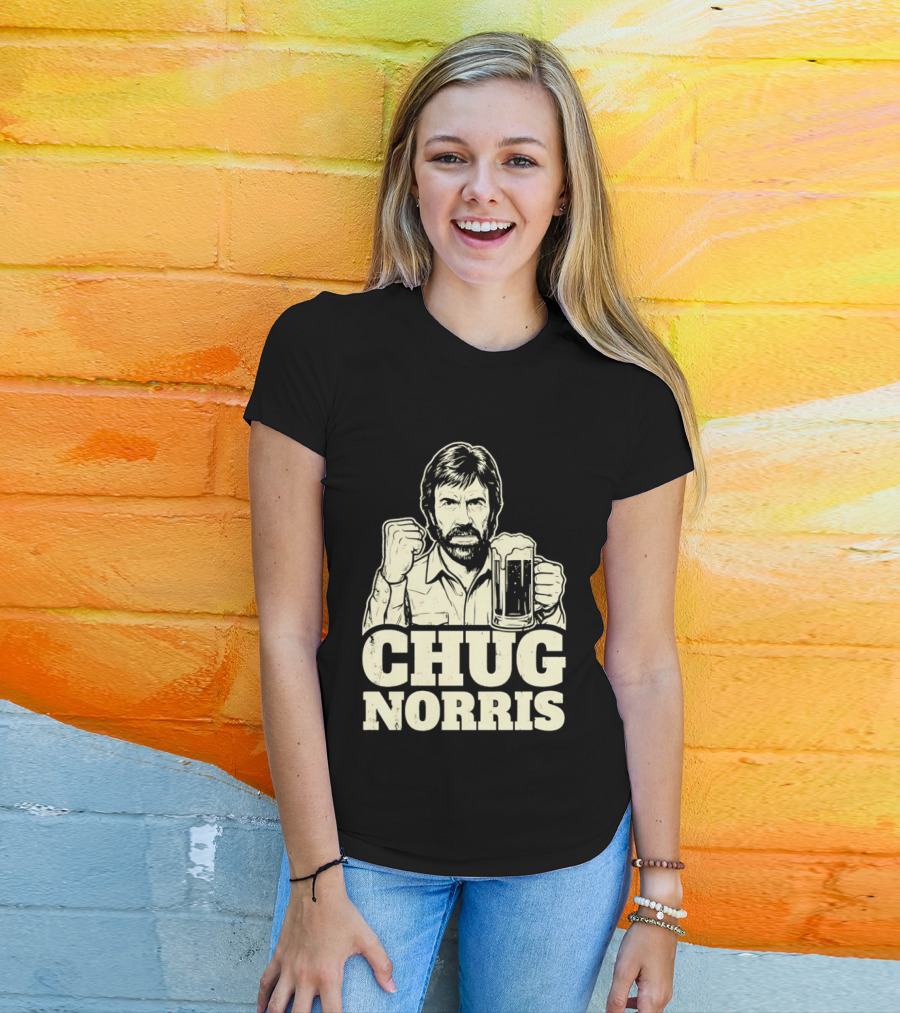 Chug Norris Beer Funny Drinking Joke T-Shirt