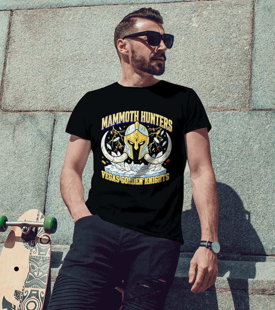 Mammoth Hunters Vegas Golden Knights Ice Hockey Helmet Ice T-Shirt