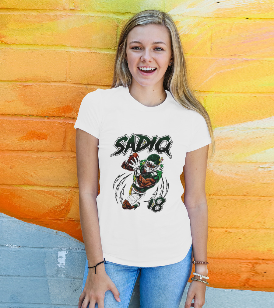 Sadiq 18 New York Jets Hand Drawn Kenyon Football T-Shirt
