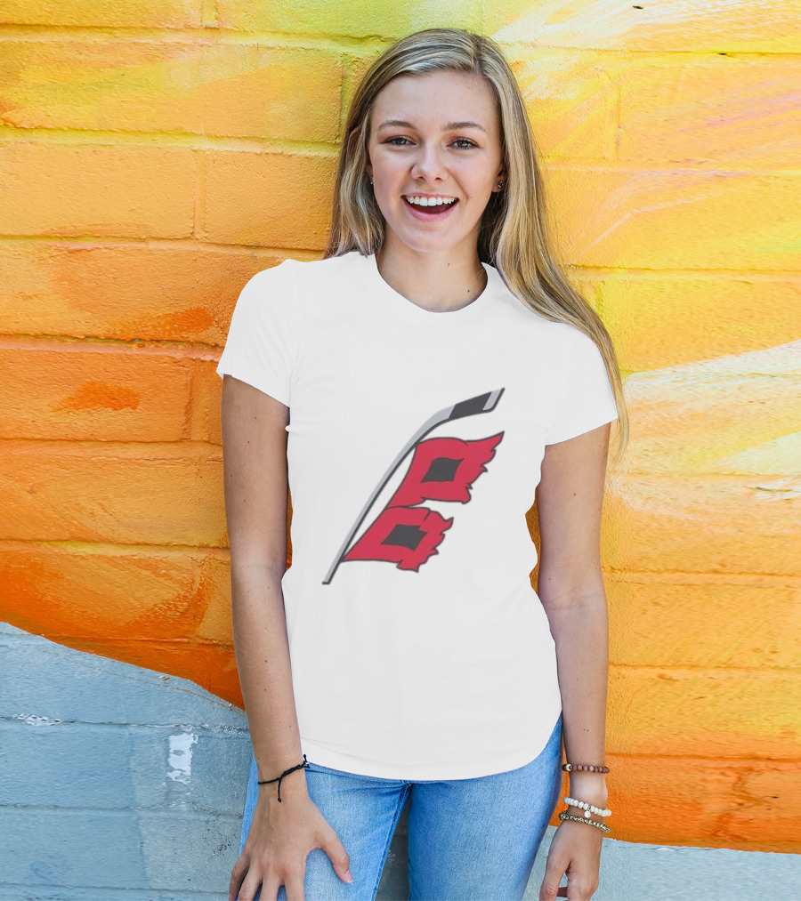 Carolina Hurricanes Red Storm Surge Hockey Stick Flag T-Shirt