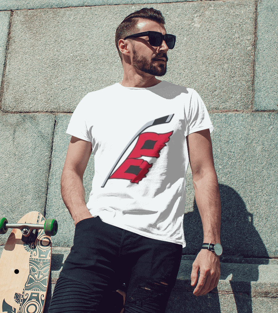 Carolina Hurricanes Red Storm Surge Hockey Stick Flag T-Shirt