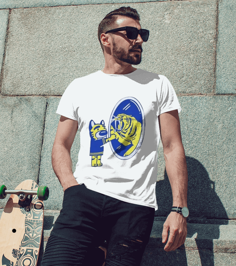 Buffalo Sabres Saber Tooth Tiger Mirror Reflection Comic T-Shirt