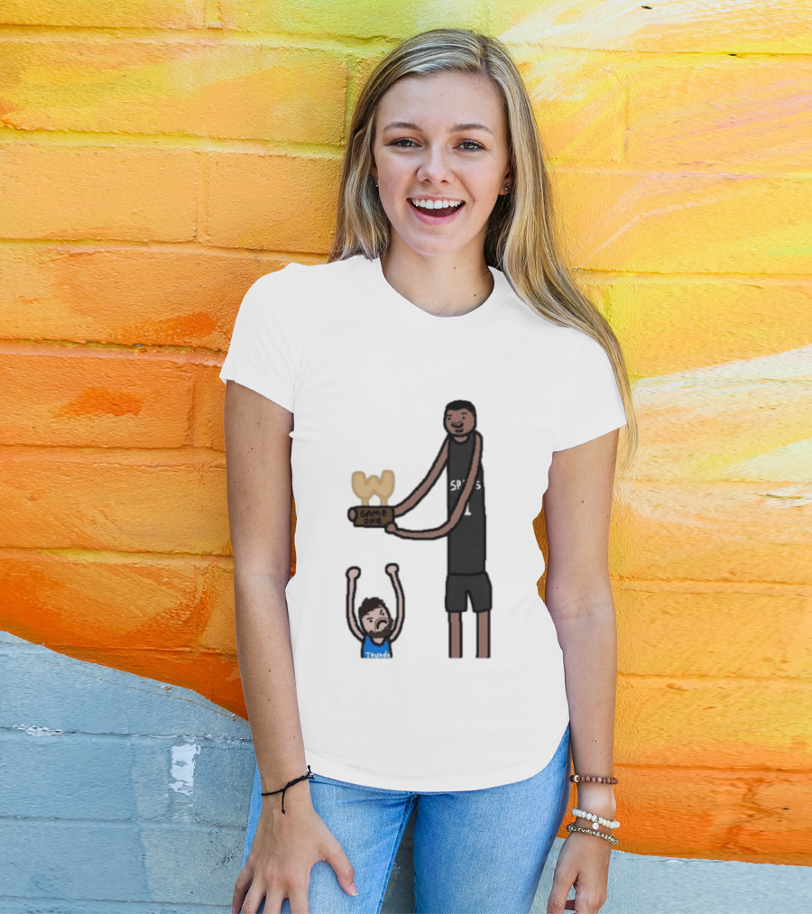 Spurs Victor Wembanyama Game One Vs Thunder Basketball Cartoon T-Shirt
