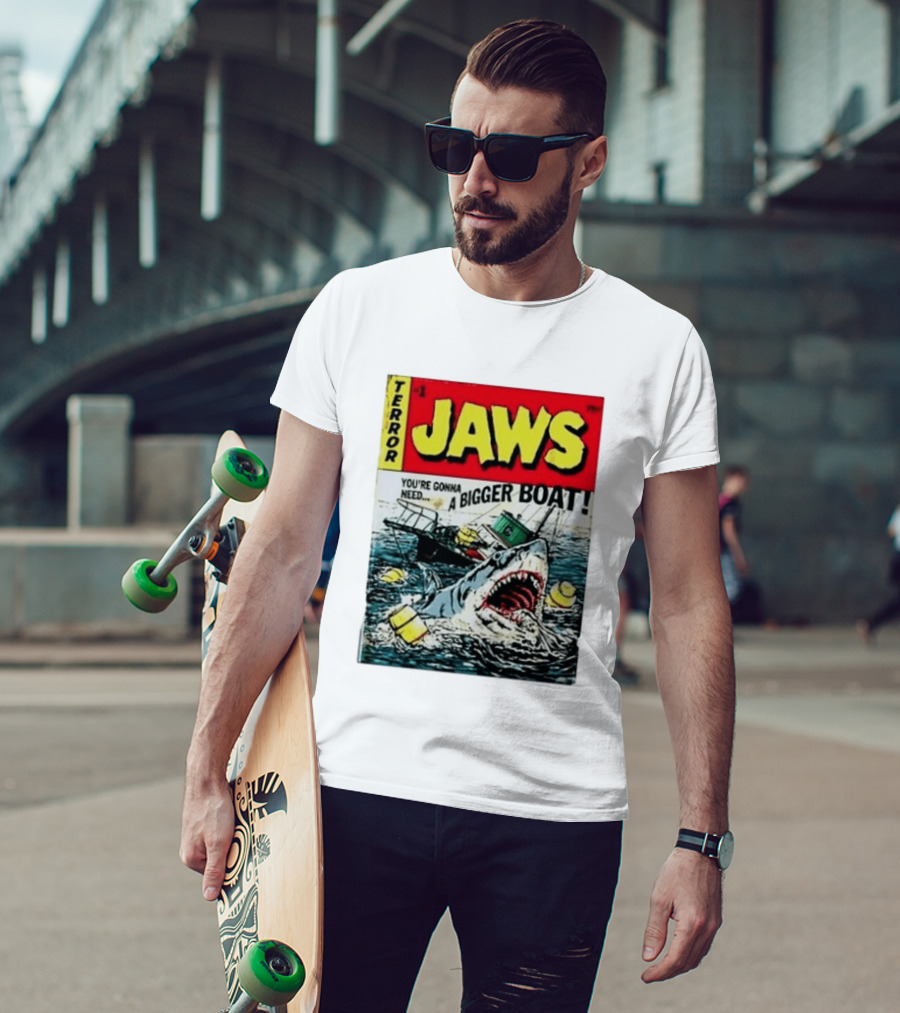 Terror Jaws Comic Cover You're Gonna Need A Bigger Boat T-Shirt