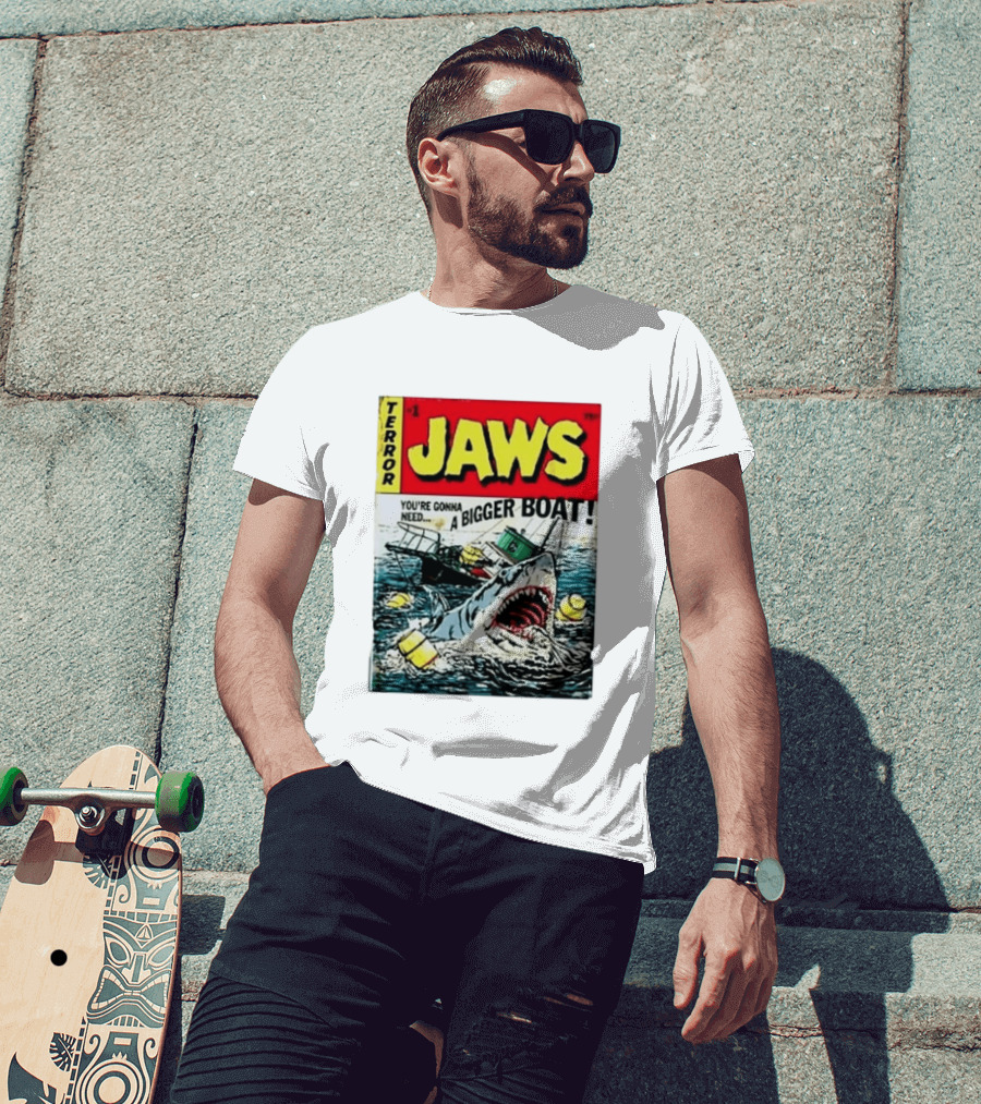Terror Jaws Comic Cover You're Gonna Need A Bigger Boat T-Shirt