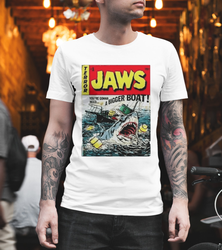 Terror Jaws Comic Cover You're Gonna Need A Bigger Boat T-Shirt